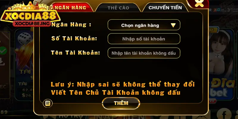 Rút tiền Xocdia88 qua phương thức ngân hàng siêu tốc được nhiều người lựa chọn