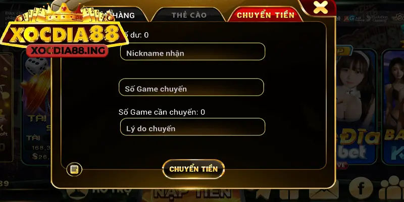 Thủ tục chuyển tiền được cổng game tối ưu các bước thực hiện